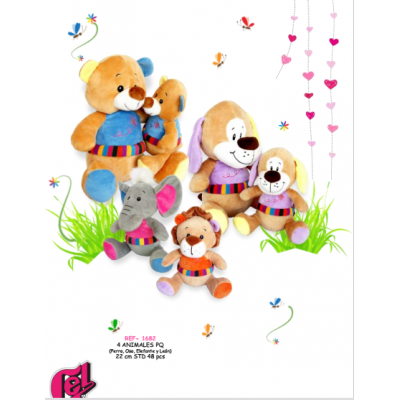 4 ANIMALES PQ 22CM %