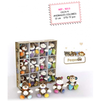 4 ANIMALES COLORES 12CM