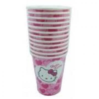 12 COPOS DE PAPEL HELLO KITTY