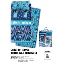 Jogo de Cama Coralina Stitch e Angel