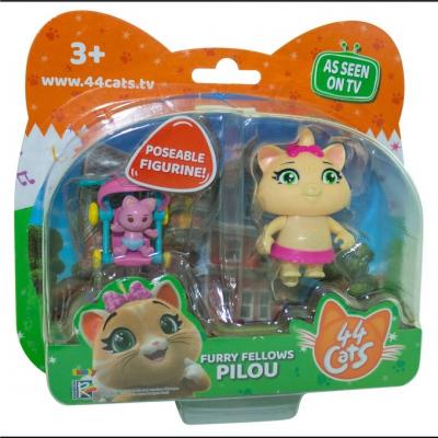 44 Gatos Pilou com carrinho 17 x 19 cm