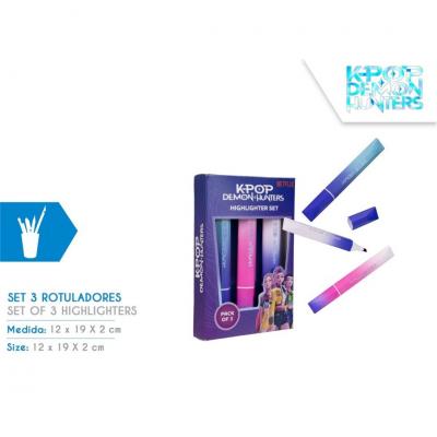 Conjunto de 3 marcadores fluorescentes K-Pop Demon Hunters Hunters