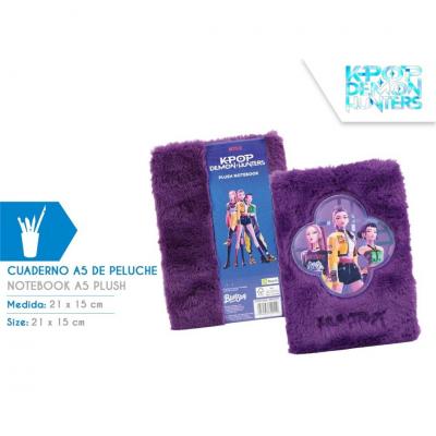 Caderno A5 em peluche Huntrix K-Pop Demon Hunters Hunters