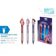 K-Pop Demon Hunters Hunters conjunto de 3 caneta com Tinta