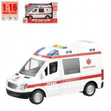 City Ambulancia 1:16 com Luz e Som