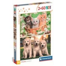 Conjunto de Puzzles Brothers in Fur — 2 × 60 Peças