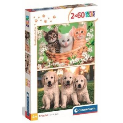 Conjunto de Puzzles Brothers in Fur — 2 × 60 Peças