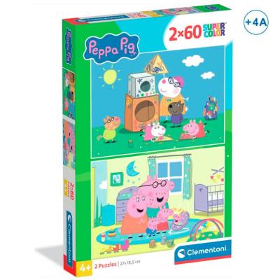 Conjunto de Puzzles Peppa Pig — Castelo e Família — 2 × 60 Peças