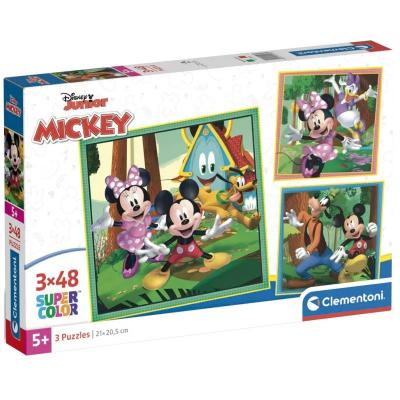 Conjunto de Puzzles Mickey e Amigos — 3 × 48 peças