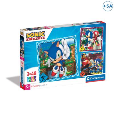 Conjunto de Puzzles Sonic — 3 × 48 peças