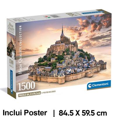 Puzzle Mont-Saint-Michel com Póster — 1500 Peças