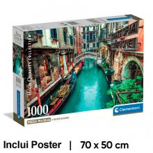 Puzzle Canal de Veneza com Póster — 1000 Peças