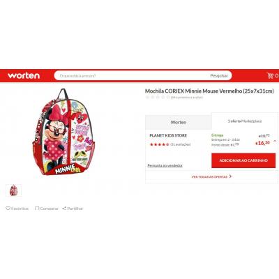 Mochila infantil 30 cm Minnie