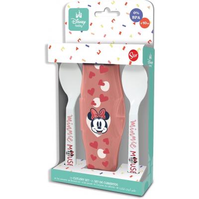 Conjunto de talheres infantis em plástico Minnie