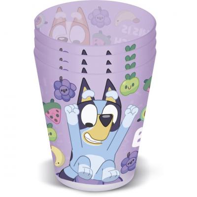 Copo infantil em plástico 285 ml — 4 peças Bluey