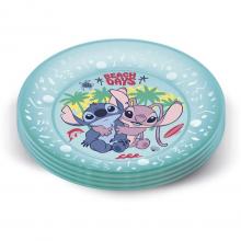 Prato infantil em plástico — 4 peças Stitch
