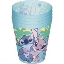 Copo infantil em plástico 285 ml — 4 peças Stitch