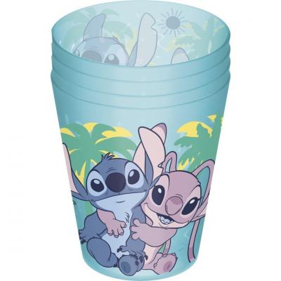 Copo infantil em plástico 285 ml — 4 peças Stitch