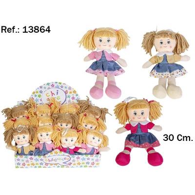 Peluche Boneca Martina 30 cm. 3 Cores