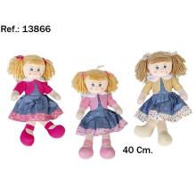 Peluche Boneca Martina 40 cm. 3 Cores