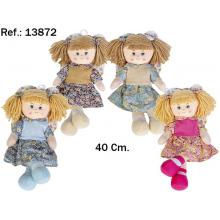 Peluche Boneca Daniela 40 cm. 4 Cores