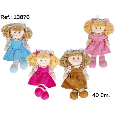Peluche Boneca Carol 40 cm. 4 Cores