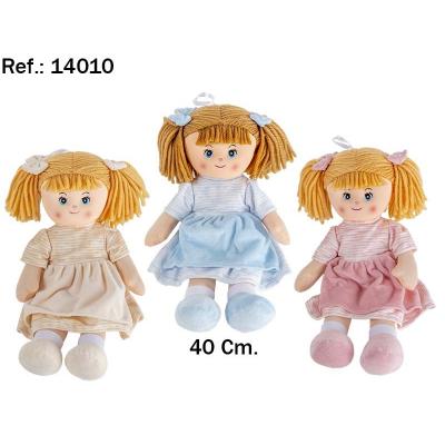 Peluche Boneca Coral 3 Sortido. 40 cm