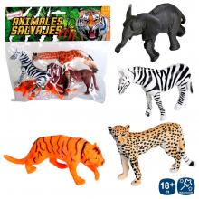Conjunto de 4 Animais Selvagem Vinil 4 Modelos 11 Cm