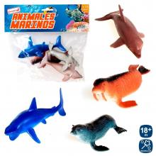Conjunto de 4 Animais Marinhos Vinil 4 Modelos 13 Cm