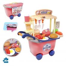 Brinquedo Carrinho Conjunto Mini Cozinha 35PZS Plástico