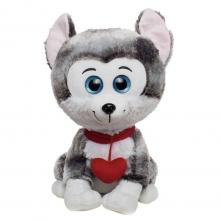 Peluche Cão Jasky com coração 42 cm
