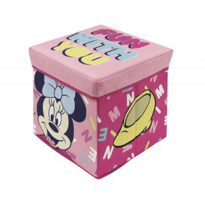 Banco de Arrumação Minnie — 30 × 30 × 30 cm