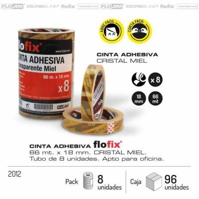 Rolo Cinta Transp. Miel Cristal 66M*18MM
