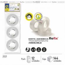 3 rolos C.adhesiva transparente. 33M*12MM