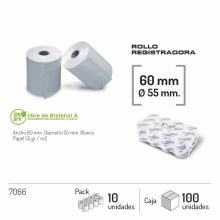 Rolo Papel Registradora Termico 60 x 55 mm