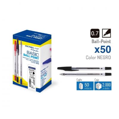 Caneta Escriboline Basic Ballpoin 0.7MM Preto