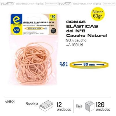 60 g elásticos Naturales N.8