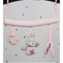 Boneco de atividades com cabide, 100% poliéster — rosa, modelo 21471