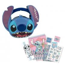 Estojo 3D com papelaria Stitch