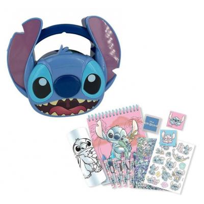 Estojo 3D com papelaria Stitch