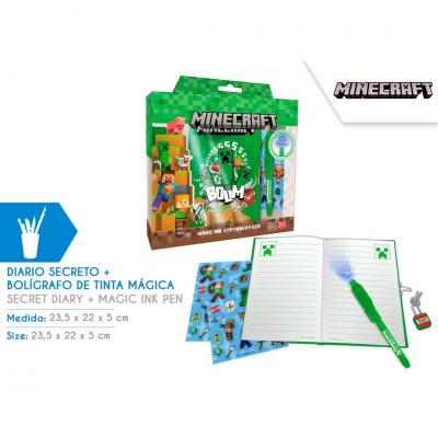 Diário com caneta mágico Minecraft