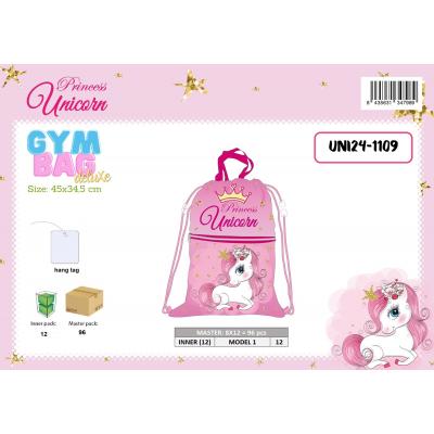Saco de ginásio Deluxe 45 × 34,5 cm Unicórnio