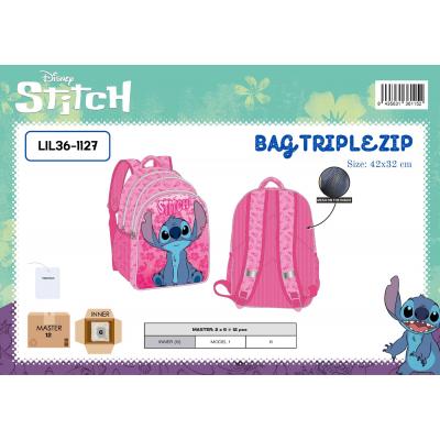 Mochila escolar triplo Stitch