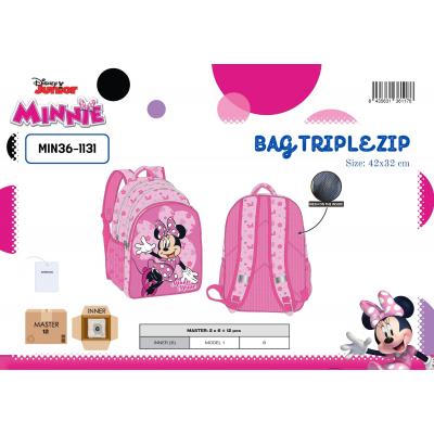 Mochila escolar triplo Minnie