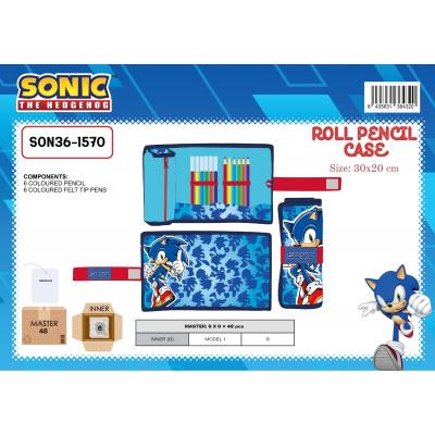 Estojo escolar com acessórios Sonic