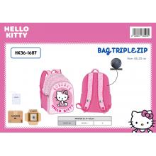 Mochila escolar triplo Hello Kitty