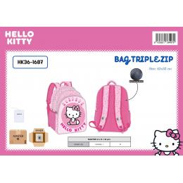 Mochila escolar triplo Hello Kitty
