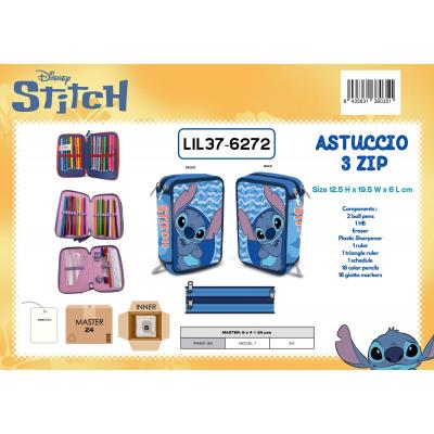 Estojo escolar com acessórios Stitch