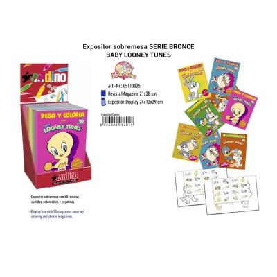 Livro para colorir com autocolantes Looney Tunes
