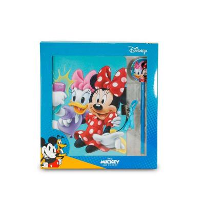 Diário Minnie chave com lápis ilustrado